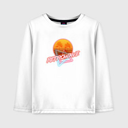 Лонгслив хлопковый детский Retrowave style, цвет: белый