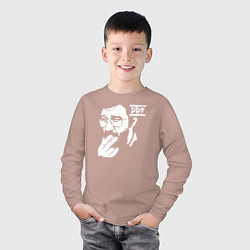 Лонгслив хлопковый детский DDT Юрий Шевчук, цвет: пыльно-розовый — фото 2