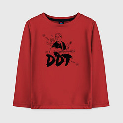 Лонгслив хлопковый детский DDT Юрий Шевчук, цвет: красный
