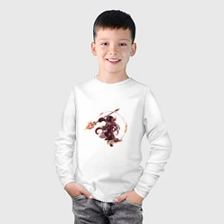 Лонгслив хлопковый детский Ху Тао в деле, цвет: белый — фото 2