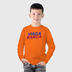 Лонгслив хлопковый детский Visca Barca, цвет: оранжевый — фото 2