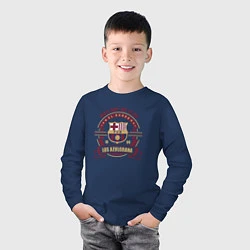 Лонгслив хлопковый детский ФК Барселона, цвет: тёмно-синий — фото 2