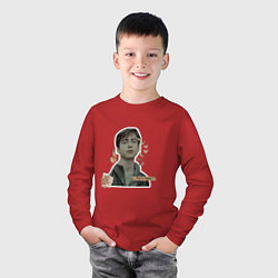 Лонгслив хлопковый детский Эйдан Галлагер, цвет: красный — фото 2