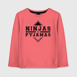 Лонгслив хлопковый детский Ninjas In Pyjamas, цвет: коралловый
