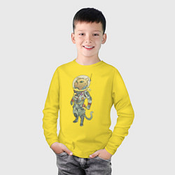Лонгслив хлопковый детский Рыжий космонавт, цвет: желтый — фото 2