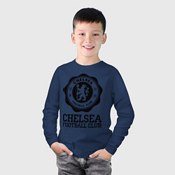 Лонгслив хлопковый детский Chelsea FC: Emblem, цвет: тёмно-синий — фото 2