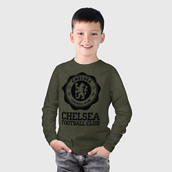 Лонгслив хлопковый детский Chelsea FC: Emblem цвета меланж-хаки — фото 2