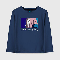 Лонгслив хлопковый детский Never knows best color, цвет: тёмно-синий