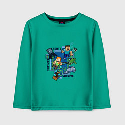 Детский лонгслив Майнкрафт Под водой