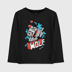 Детский лонгслив Майнкрафт Волк, Minecraft Wolf