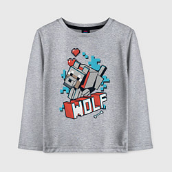 Детский лонгслив Майнкрафт Волк, Minecraft Wolf