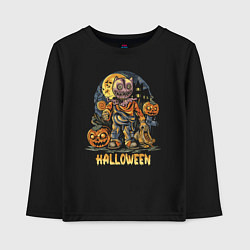 Лонгслив хлопковый детский Halloween, цвет: черный