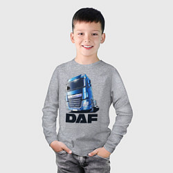 Лонгслив хлопковый детский Daf Truck, цвет: меланж — фото 2