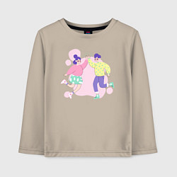 Лонгслив хлопковый детский Танец, цвет: миндальный