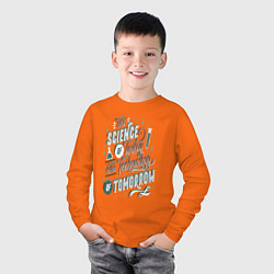 Лонгслив хлопковый детский Наука сегодня, цвет: оранжевый — фото 2