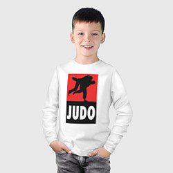 Лонгслив хлопковый детский Judo, цвет: белый — фото 2