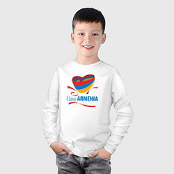 Лонгслив хлопковый детский Я люблю Армению, цвет: белый — фото 2