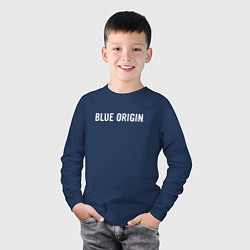 Лонгслив хлопковый детский BLUE ORIGIN, цвет: тёмно-синий — фото 2