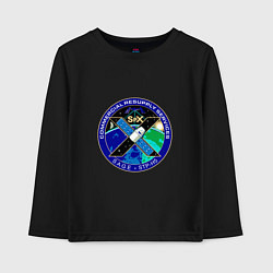 Лонгслив хлопковый детский SPACEX Илон Маск Лого, цвет: черный