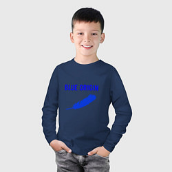 Лонгслив хлопковый детский Blue Origin logo перо, цвет: тёмно-синий — фото 2