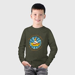 Лонгслив хлопковый детский Yellow Submarine The Beatles, цвет: меланж-хаки — фото 2