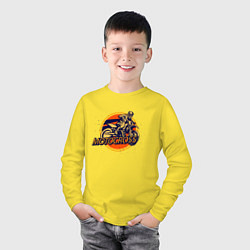 Лонгслив хлопковый детский Мотокросс, цвет: желтый — фото 2