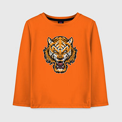 Лонгслив хлопковый детский Cool Tiger, цвет: оранжевый