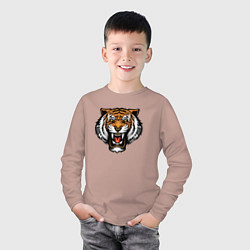 Лонгслив хлопковый детский Angry Tiger, цвет: пыльно-розовый — фото 2