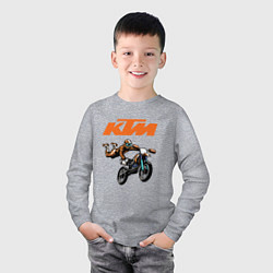 Лонгслив хлопковый детский KTM МОТОКРОСС Z, цвет: меланж — фото 2