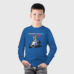 Лонгслив хлопковый детский Луиджи крутой гонщик, цвет: синий — фото 2