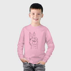 Лонгслив хлопковый детский ЛАПА МИР Z, цвет: светло-розовый — фото 2