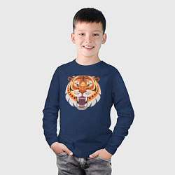 Лонгслив хлопковый детский African Tiger, цвет: тёмно-синий — фото 2