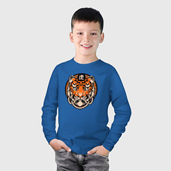 Лонгслив хлопковый детский Amazing Tiger, цвет: синий — фото 2