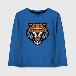Лонгслив хлопковый детский Tiger Roar, цвет: синий