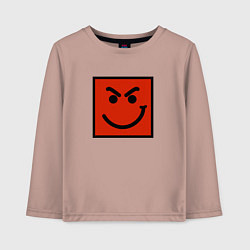 Лонгслив хлопковый детский BON JOVI HAVE A NICE DAY SMILE LOGO, цвет: пыльно-розовый