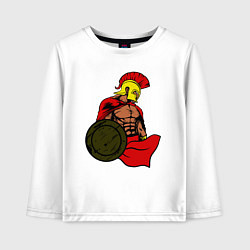 Лонгслив хлопковый детский Спартанец, цвет: белый