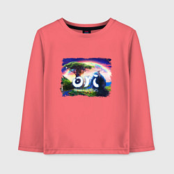Лонгслив хлопковый детский Ori and the Will of Блуждающие огоньки, цвет: коралловый