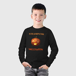 Лонгслив хлопковый детский Стимпанк хэллоуин, цвет: черный — фото 2