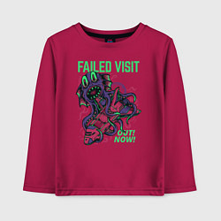 Лонгслив хлопковый детский Марсианин захватывает корабль, цвет: маджента
