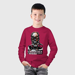 Лонгслив хлопковый детский Terminator T-800, цвет: маджента — фото 2