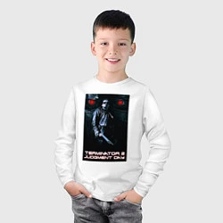 Лонгслив хлопковый детский Terminator JD, цвет: белый — фото 2