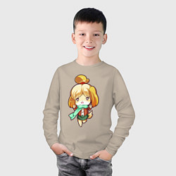 Лонгслив хлопковый детский AC Isabel, цвет: миндальный — фото 2