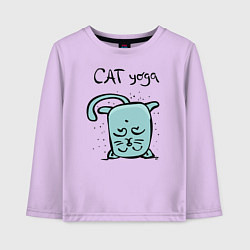 Детский лонгслив Кот и йога