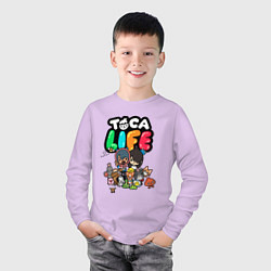 Лонгслив хлопковый детский Toca Life, цвет: лаванда — фото 2