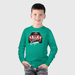 Лонгслив хлопковый детский Авто Mini Cooper, цвет: зеленый — фото 2