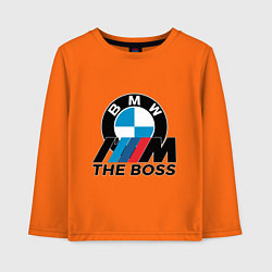 Лонгслив хлопковый детский BMW BOSS, цвет: оранжевый