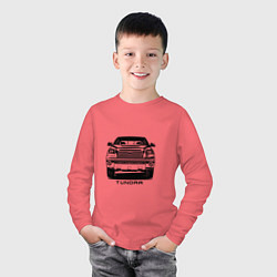 Лонгслив хлопковый детский Тойота Тундра, цвет: коралловый — фото 2