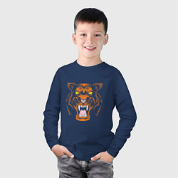 Лонгслив хлопковый детский Mood Tiger, цвет: тёмно-синий — фото 2