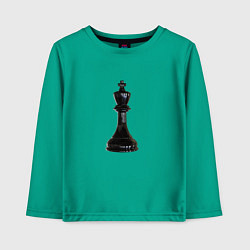 Детский лонгслив Шахматная фигура Чёрный король
