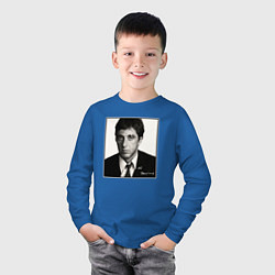 Лонгслив хлопковый детский Аль Пачино Al Pacino, цвет: синий — фото 2